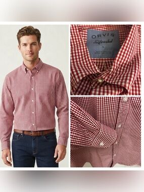 Orvis Surfwashed Cotton Button-Down Shirt - Red & White Gingham